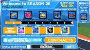 The rewards GUI for Season 25: Pixel Arcade.