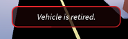 The notification that appears when attempting to buy retired vehicles.