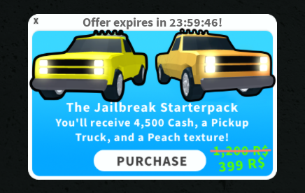 Starter Pack Jailbreak Wiki Fandom - jailbreak robux earnings