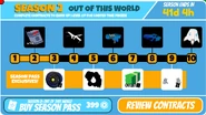 The rewards GUI for Season 2: Out of This World.