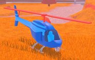 The Helicopter with red rotor blades, indicating a criminal has entered the vehicle.