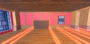 The left side of the hallway of lasers inside the Mansion.