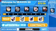The rewards GUI for Season 22: Visiting America.