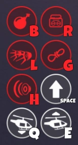 The GUI for the Helicopter, UFO, and Little Bird.