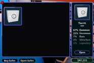 The GUI for opening safes.