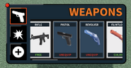 The Pistol seen in the Gun Shop menu.