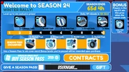 The rewards GUI for Season 24: Winter Rally.