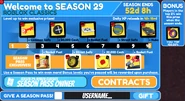 The rewards GUI for Season 29: Roblox Classics.