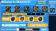 The rewards GUI for Season 27: A Pirate's Treasure.