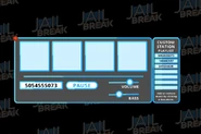 The current vehicle stereo menu which features a custom playlist of audio.