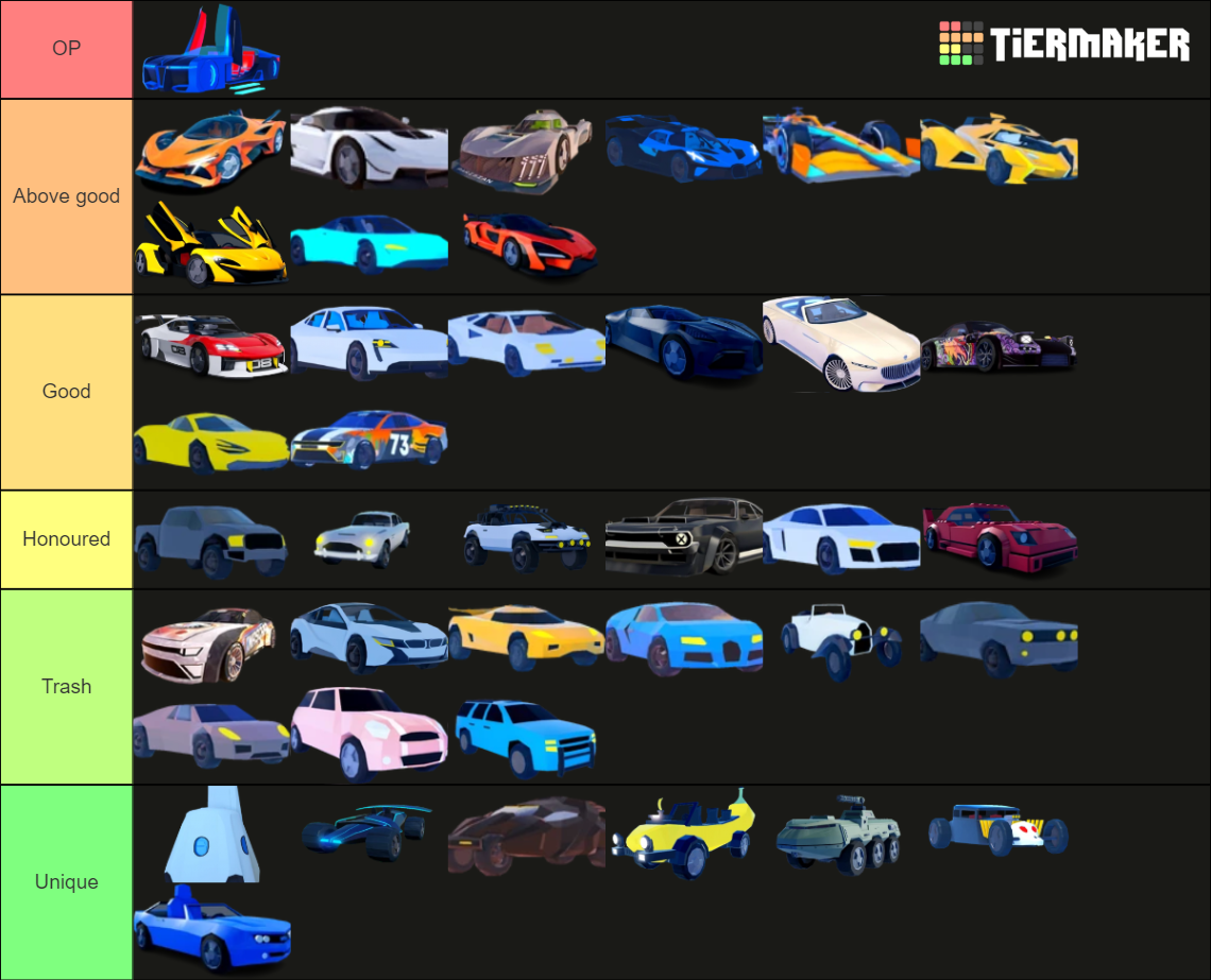 Jailbreak Vehicle Tier List