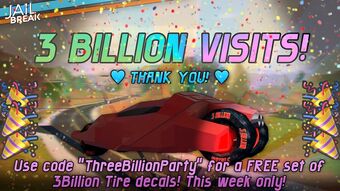 Update Log Jailbreak Wiki Fandom - new vehicle coming at 2 billion visits roblox