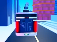 The rear view of the Bank Truck.