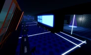 A view of the room with all the hackable computers.