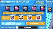 The rewards GUI for Season 23: To The 80s.