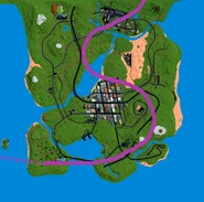 A projected route of the Cargo Plane's outdated flight path.