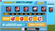 The rewards GUI for Season 15: Drift to Japan.