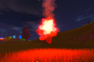 A fire during the night.