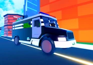 The Bank truck with police sirens.