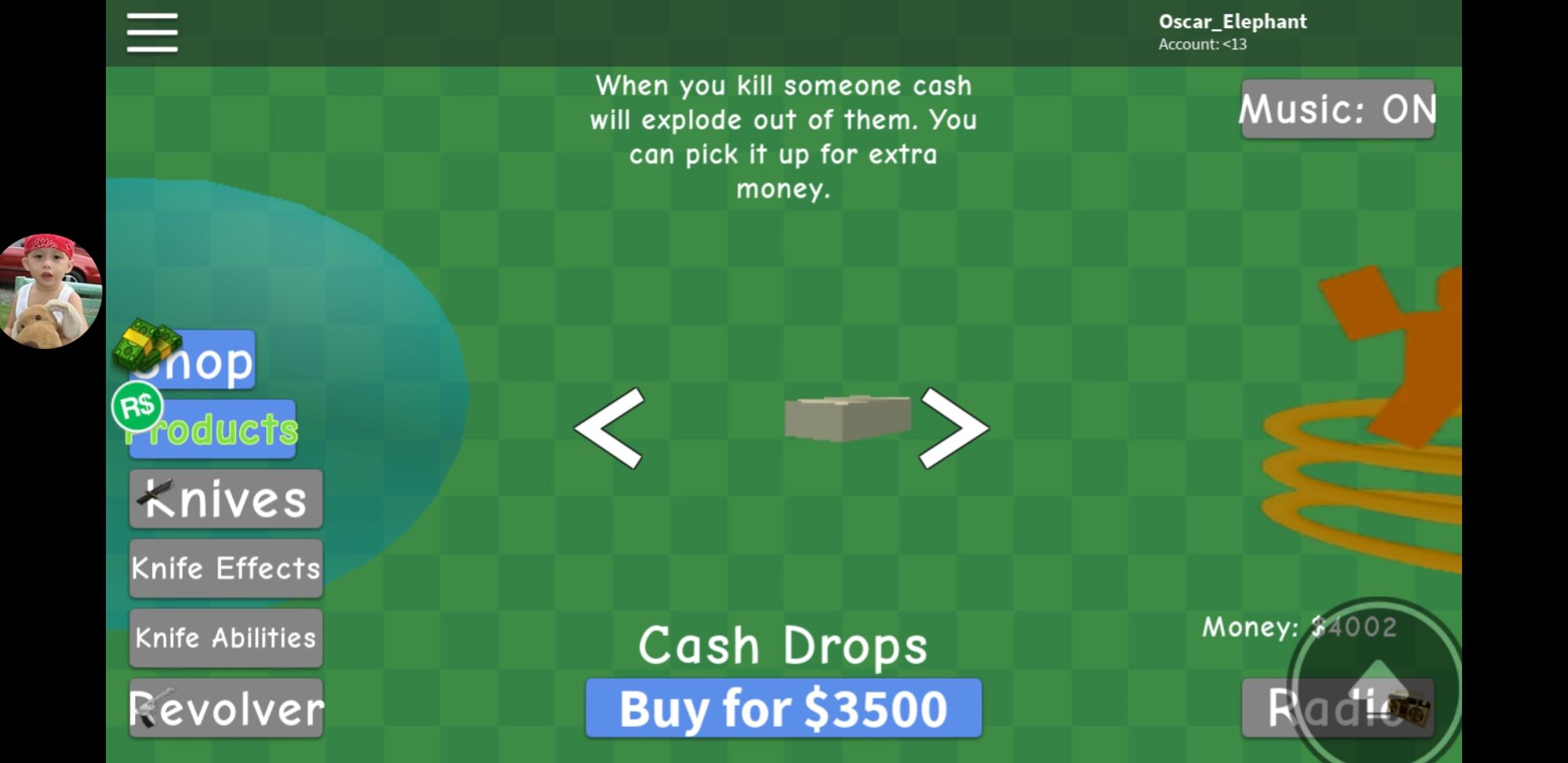 Cash Drops Knife Simulator Wiki Fandom - roblox drops effects