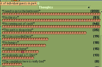 rollercoaster tycoon world cheats vomit