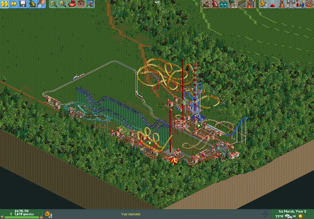 remove trees in rollercoaster tycoon deluxe