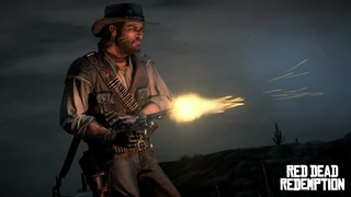 John Marston disparando con el Revólver Schofield