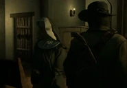 Sexta aparición, vestida como una monja en Las Hermanas