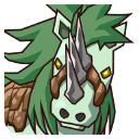 Icon 0122 GreenTripleHornedScaledHorse