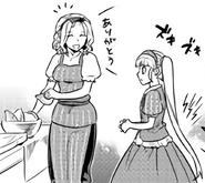 Helping Felicia at cooking