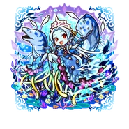 Kanami wearing Vesper's Outer Shell: Octorp. When she wears it, it takes on a different shape becoming a dress a tiara with tentacles instead of the normal form of an Octorp