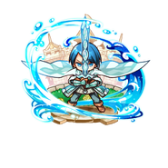 The Hero of Quivering Water wielding the Quivering Water’s Soul Sword, Neiletis in the mobile game
