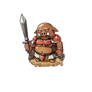 An Orc soldier with a sword in the mobile game