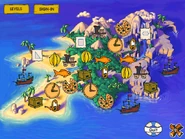 Map of Pirate Island in Practice Mode (with all activity icons)