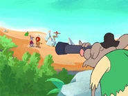 One of the Pirats spies on Reader, Sam, and Penelope.