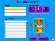 Personalization screen