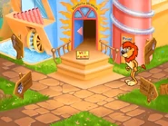 Sam arrives at the museum. He sees the sign.