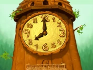 The clock tower at the top of the tree of the theater