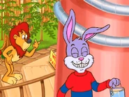 Reader holds up a bucket of paint, implying that he put fresh paint on the entrance stair.