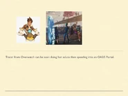 Tracer from Overwatch doing a salute