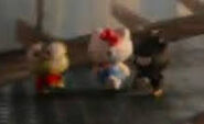 Close up of Hello Kitty, Badtz Maru and Keroppi