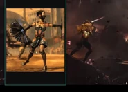 Kitana is seen on Planet Doom getting shot by Aech during the PVP fight.