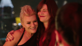 Victoria and Lucy hugging