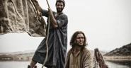 Jesus and Peter in a boat in The Bible 2013 Movie
