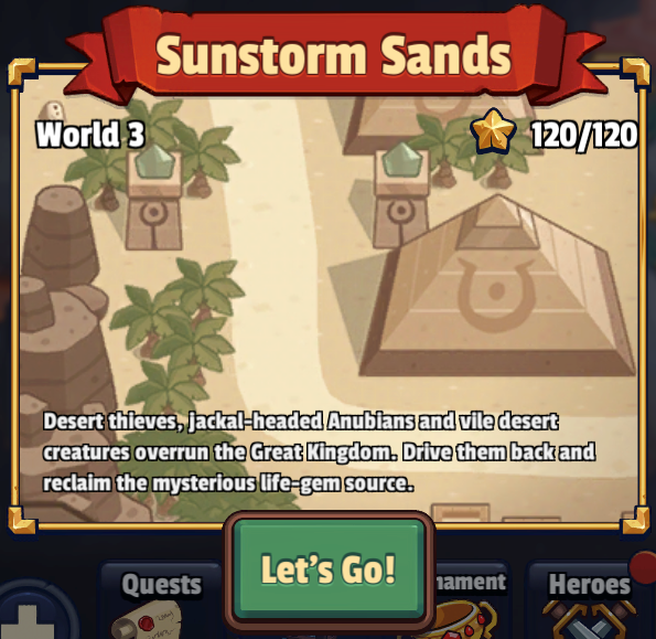 World 3 Sunstorm Sands Realm Defense Hero Legends Td Wiki Fandom