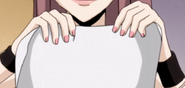 Bianchi's pink fingernail polish