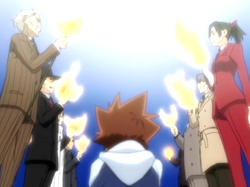 Former Vongola Bosses appearing to Tsuna.