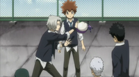 G Stopping Skull From Hitting Tsuna