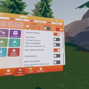 Palette settings