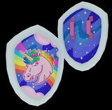 Unicorn Shield: This skin was purchasable in the RecCenter for 6000 tokens.